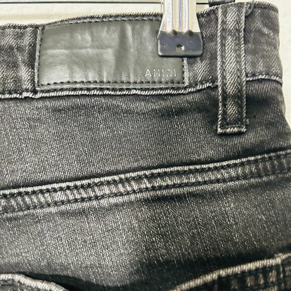 AMIRI Skinny-Fit Appliquéd Paint-Splatter Distressed Stretch-Denim Jean Black 28 - Picture 8 of 15